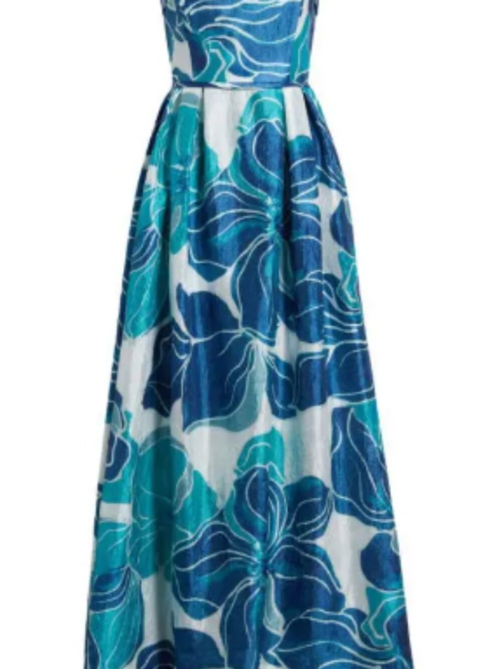 TAHARI ASL Crinkle Floral Gown